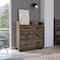 Tuhome Alyn Dresser, Four Legs, Four Drawers, One Double Drawer, Superior Top, Dark Brown CLB7153 - alternate 2